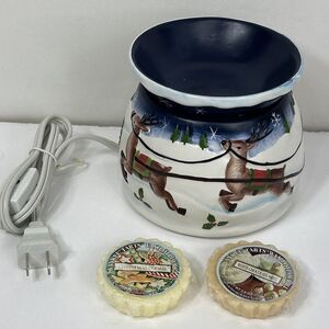 Yankee Candle Holder Santa Claus Reindeer Tart Wax Melt Christmas Cookie Choco